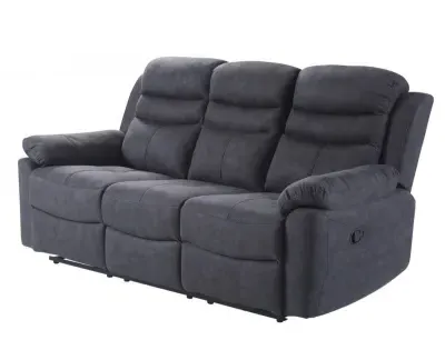 Hooven 3-Seater Recliner - Charcoal, Fabric