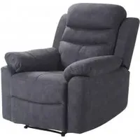 Hooven Reclining Armchair - Charcoal, Fabric
