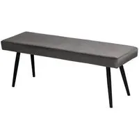 Keyser Dining Bench - Dark Grey, Velvet