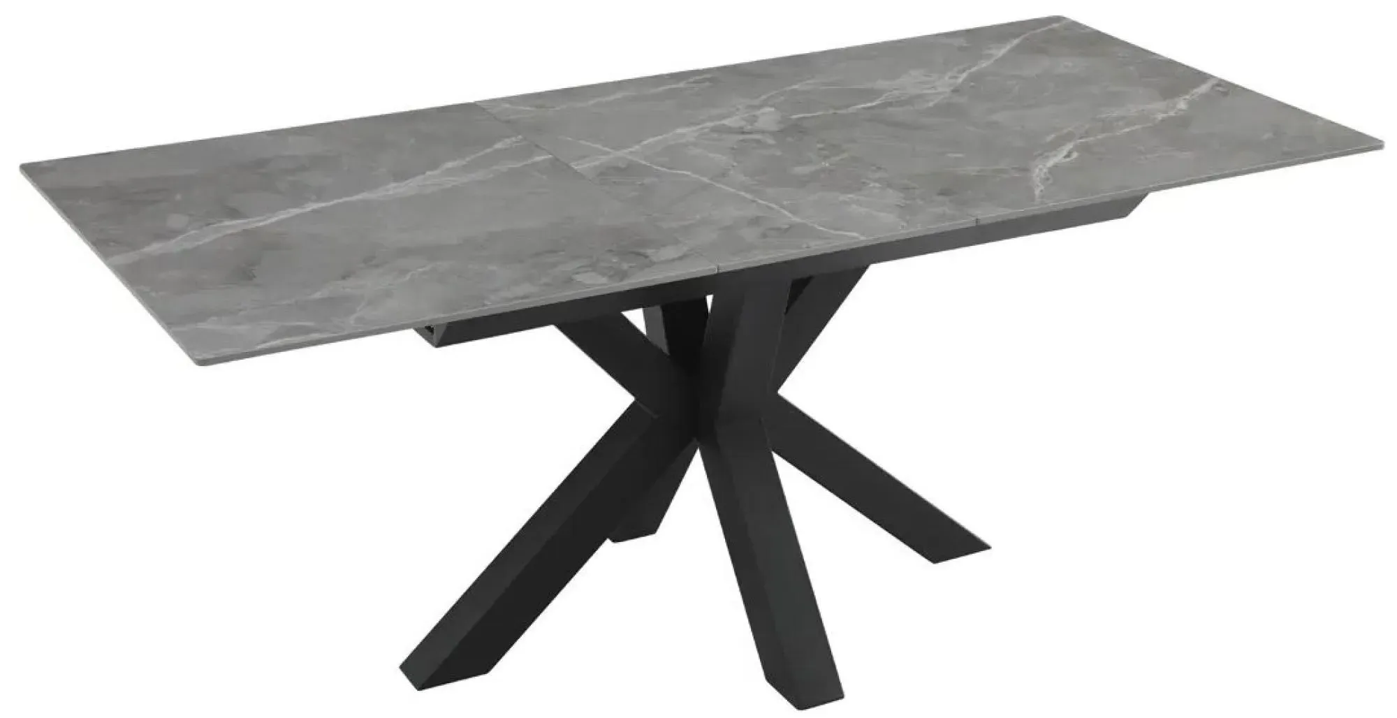 Rosamond Extending Dining Table with Spider Legs - Grey, Ceramic
