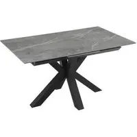 Rosamond Extending Dining Table with Spider Legs - Grey, Ceramic