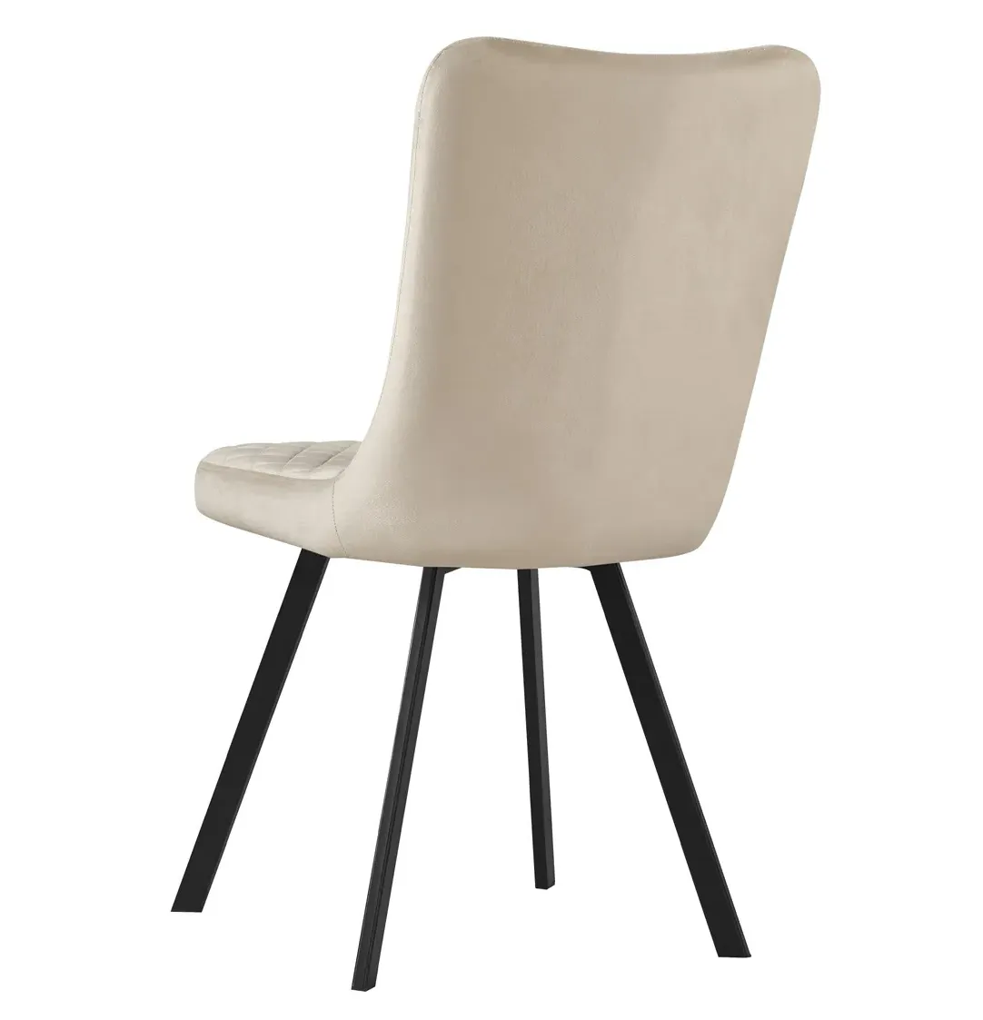 Visalia Dining Chair Set - Champagne, Velvet