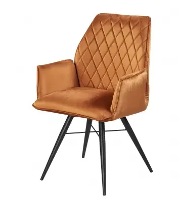 Vista Swivel Dining Armchair - Burnt Orange, Velvet image