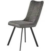 Yonah Dining Chair Set of 2 - Grey, Velvet