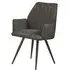 Zayante Distressed Dining Armchair - Dark Grey, Faux Leather