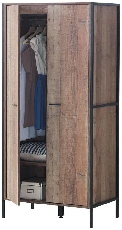 2 Door Wardrobe - Rustic Oak