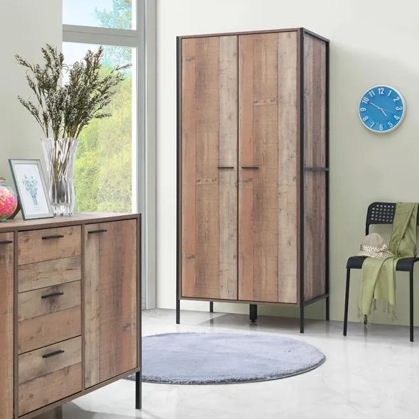 2 Door Wardrobe - Rustic Oak