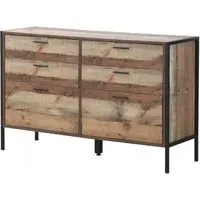 6 Drawer Wide Chest - Rustic Oak