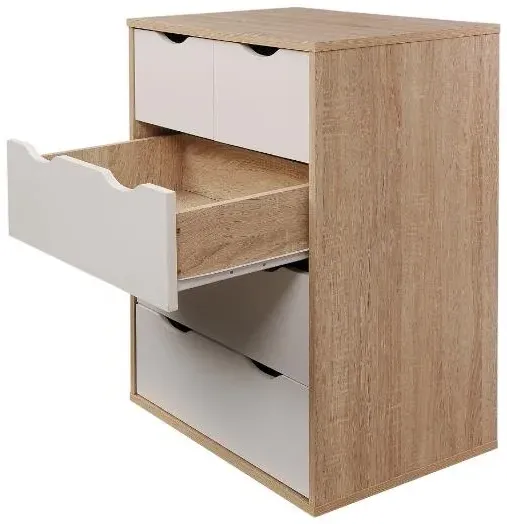 Allen 3+2 Drawer Chest - White