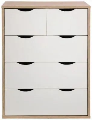 Allen 3+2 Drawer Chest - White image