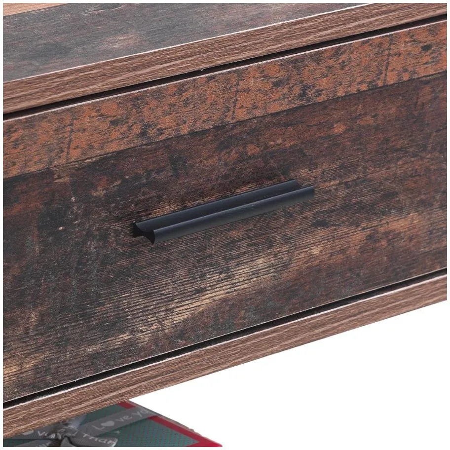 Alpena 1 Drawer Bedside Cabinet - Rustic Oak