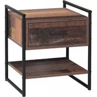 Alpena 1 Drawer Bedside Cabinet - Rustic Oak