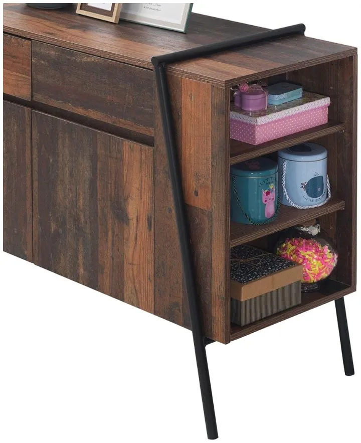 Alpena 120cm Sideboard with Storage - Rustic Oak