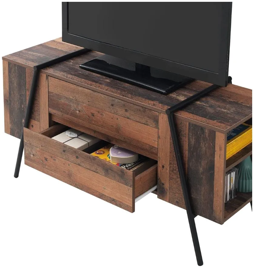 Alpena 120cm TV Unit with Drawers - Rustic Oak