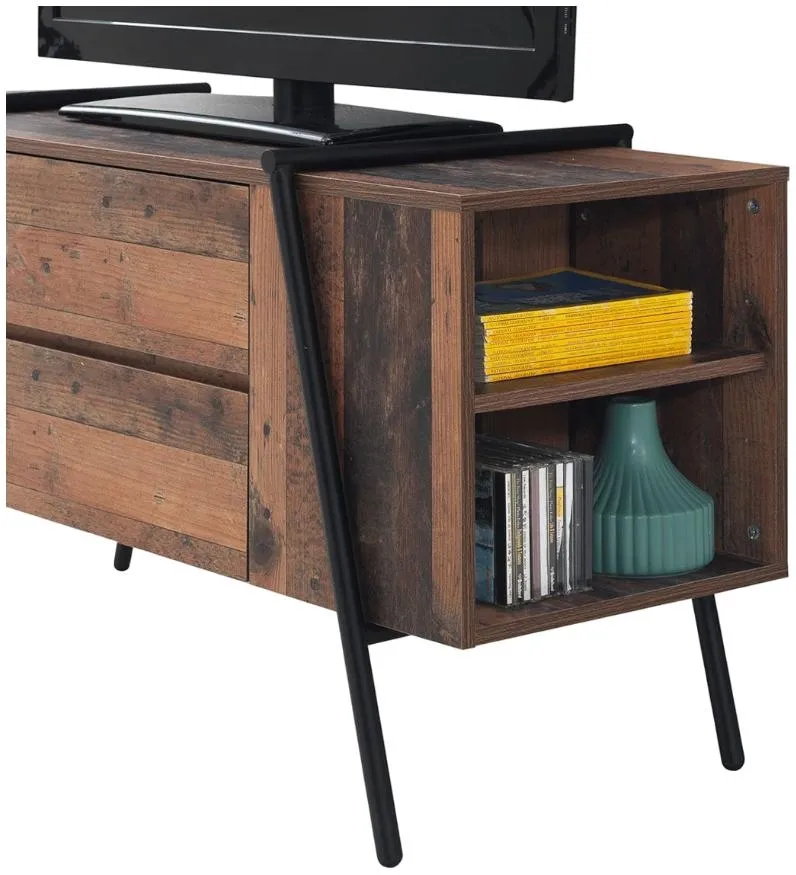 Alpena 120cm TV Unit with Drawers - Rustic Oak
