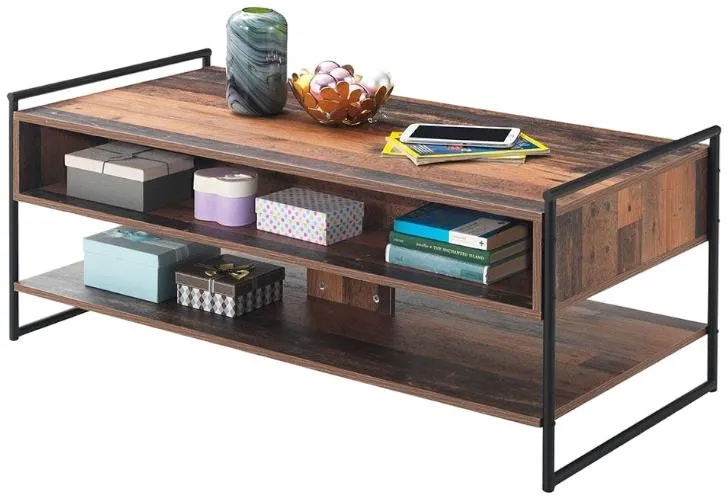 Alpena 3 Drawer Coffee Table - Rustic Oak