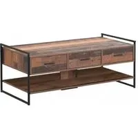 Alpena 3 Drawer Coffee Table - Rustic Oak