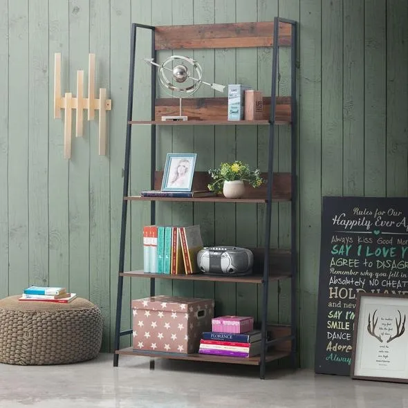 Alpena Wide Open Shelving Unit - Rustic Oak