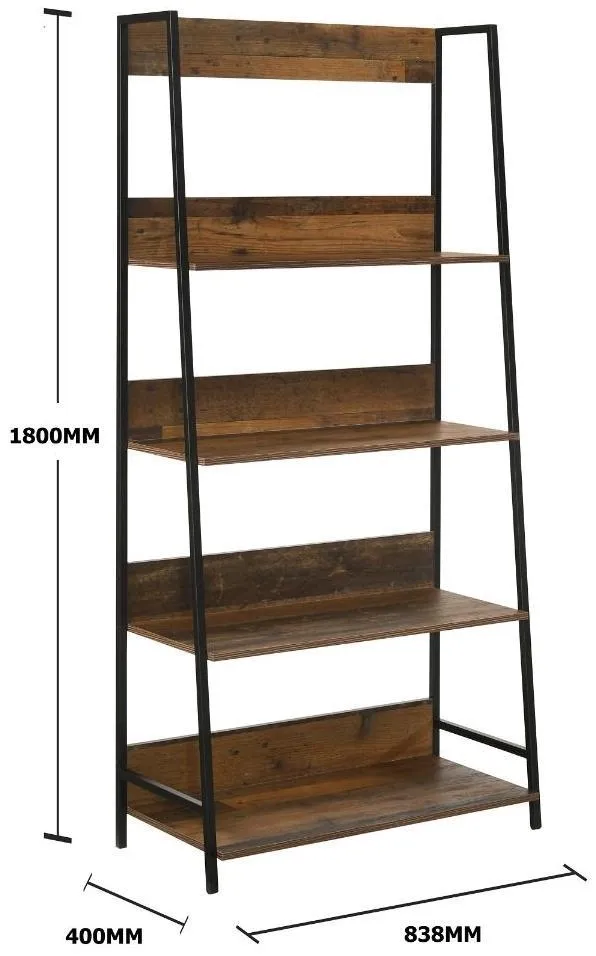 Alpena Wide Open Shelving Unit - Rustic Oak