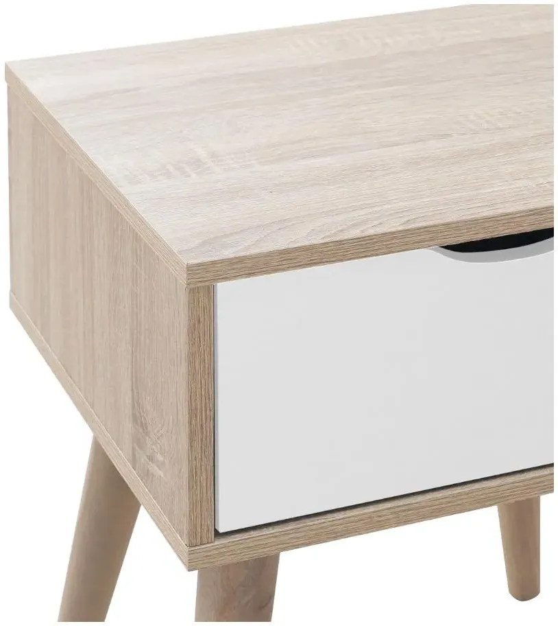 Anson 1 Drawer Lamp Table - Sonoma Oak, White