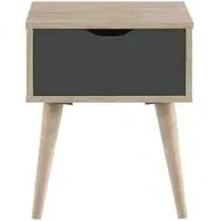 Anson 1 Drawer Lamp Table - Sonoma Oak, White