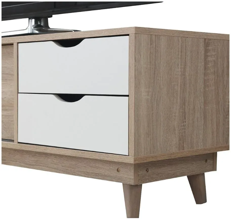Anson 120cm TV Unit - Sonoma Oak and White