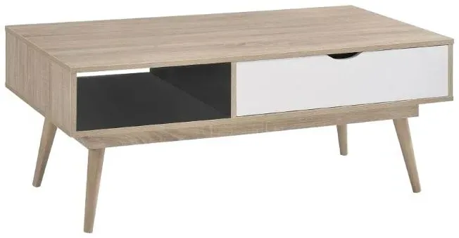 Anson Coffee Table with Drawer - Sonoma Oak, White