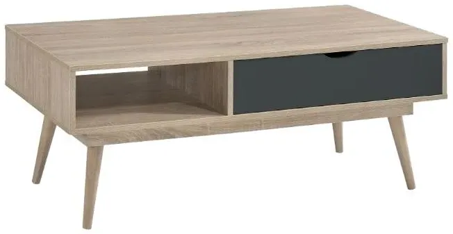 Anson Coffee Table with Drawer - Sonoma Oak, White