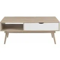 Anson Coffee Table with Drawer - Sonoma Oak, White