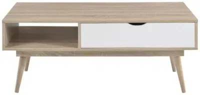 Anson Coffee Table with Drawer - Sonoma Oak, White