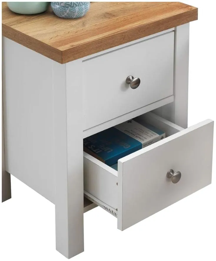 Arthur 2 Drawer Bedside Cabinet - White
