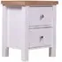 Arthur 2 Drawer Bedside Cabinet - White