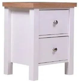 Arthur 2 Drawer Bedside Cabinet - White image