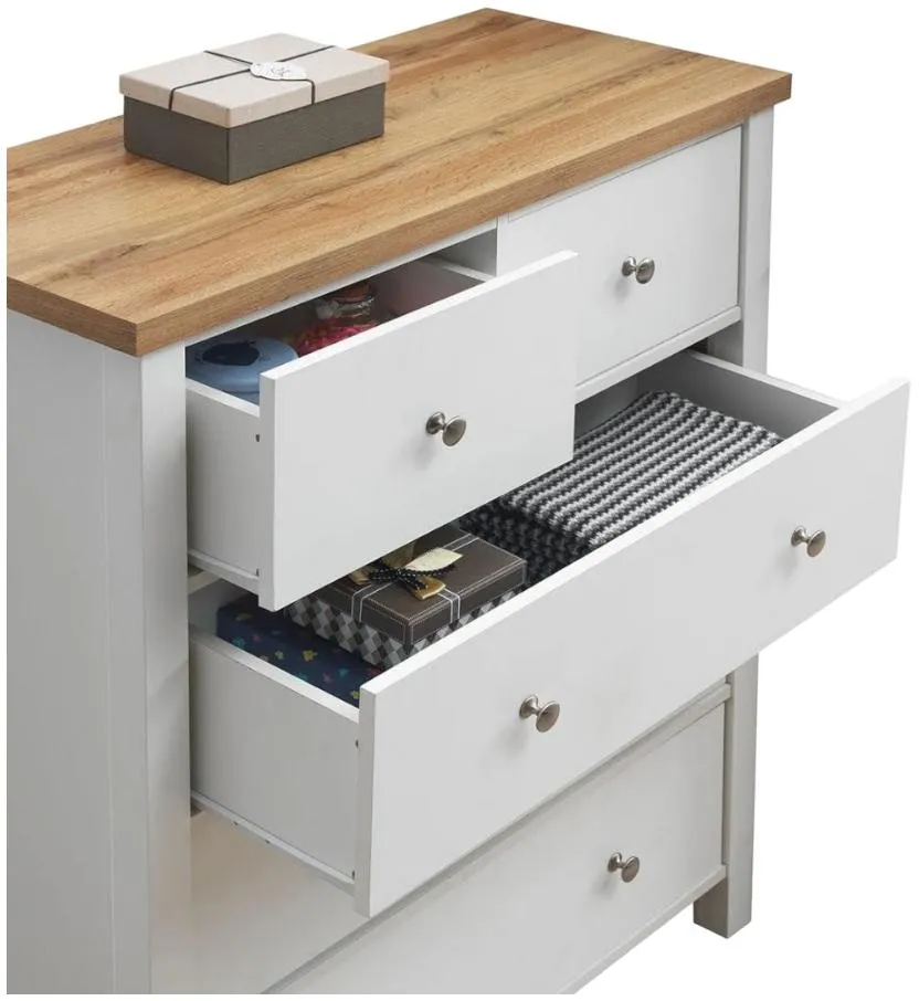 Arthur 2+3 Drawer Chest - White, Oak