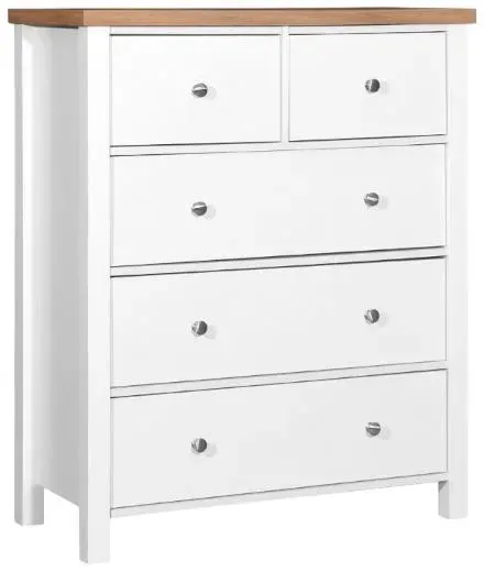 Arthur 2+3 Drawer Chest - White, Oak