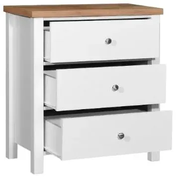 Arthur 3 Drawer Small Chest - White
