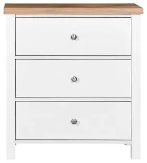 Arthur 3 Drawer Small Chest - White