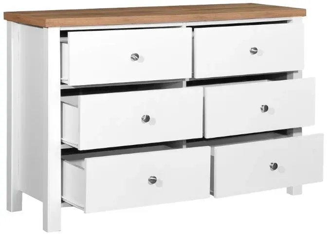 Arthur 6 Drawer Wide Chest - White