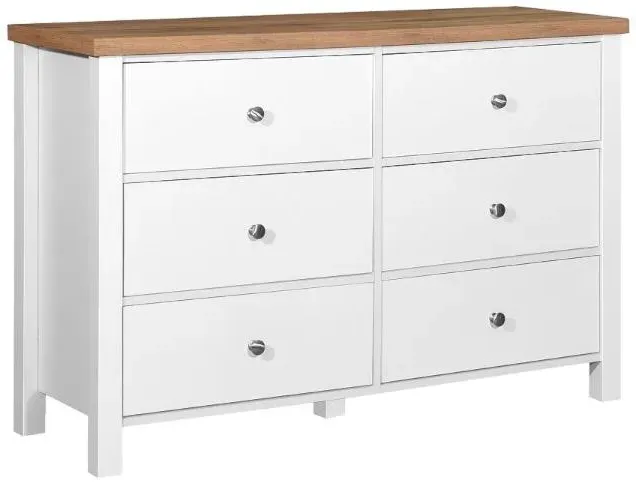 Arthur 6 Drawer Wide Chest - White