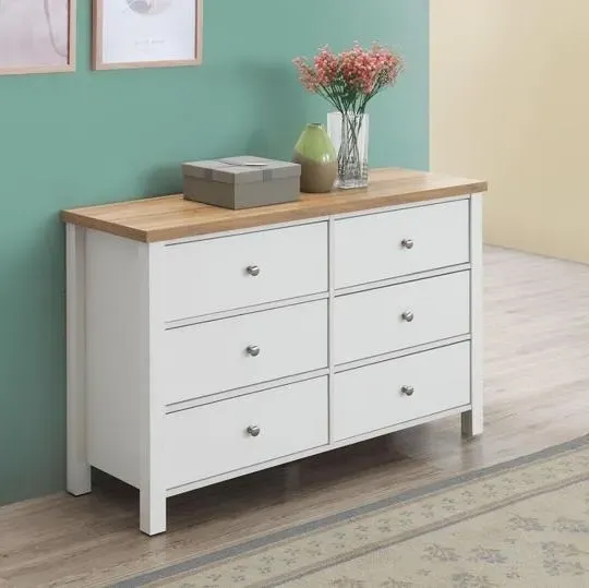 Arthur 6 Drawer Wide Chest - White