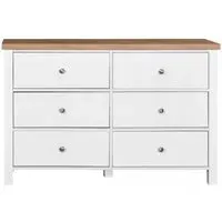 Arthur 6 Drawer Wide Chest - White