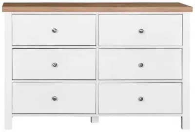Arthur 6 Drawer Wide Chest - White