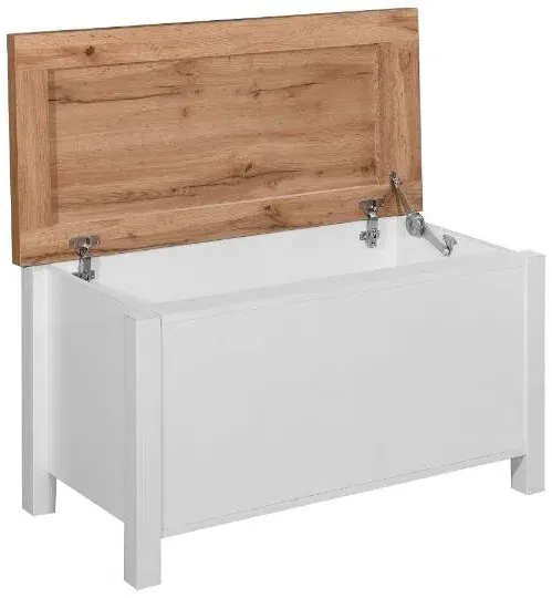 Arthur Blanket Box - White, Oak