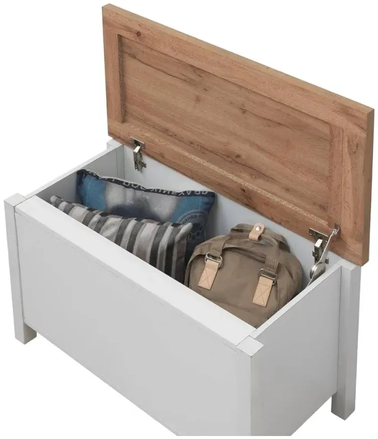 Arthur Blanket Box - White, Oak