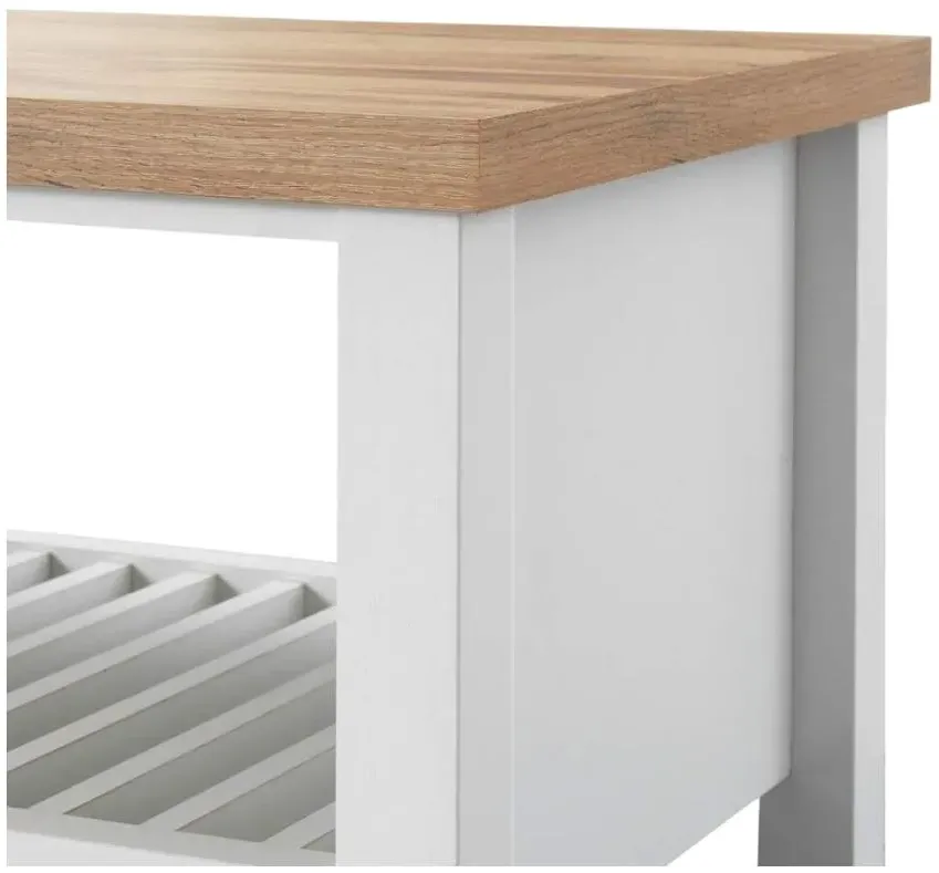 Arthur Coffee Table with Shelf - White