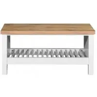 Arthur Coffee Table with Shelf - White