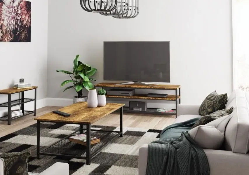 Barren Tall Slim Coffee Table - Rustic Oak