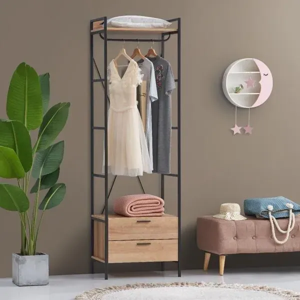 Craven 2 Drawer Open Wardrobe - Riviera Oak