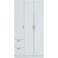 Edwards 3 Door 2 Drawer Wardrobe - White