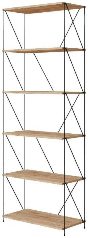 Lewis Tall Bookcase Storage Unit - Wotan Oak